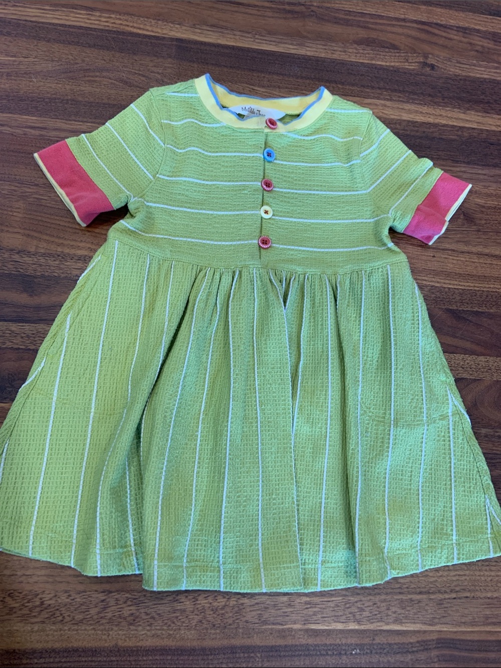 Matilda Jane Enchanted Garden Willow Green Ribbed Dress Pockets 2T - Like New